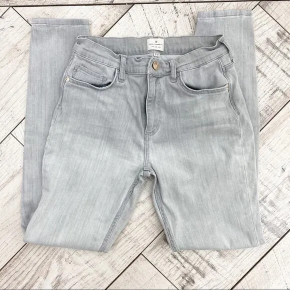 French Connection High Rise Rebound Skinny Jeans Grey Gray Stretch High Rise 8
