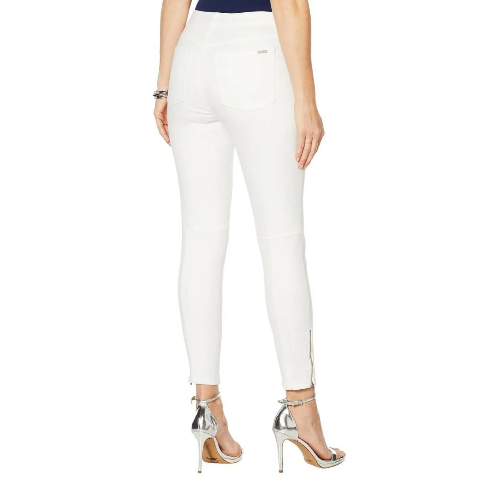 G by Giuliana Women's Stretch Lyon Denim Ankle Zip Skinny Jeans