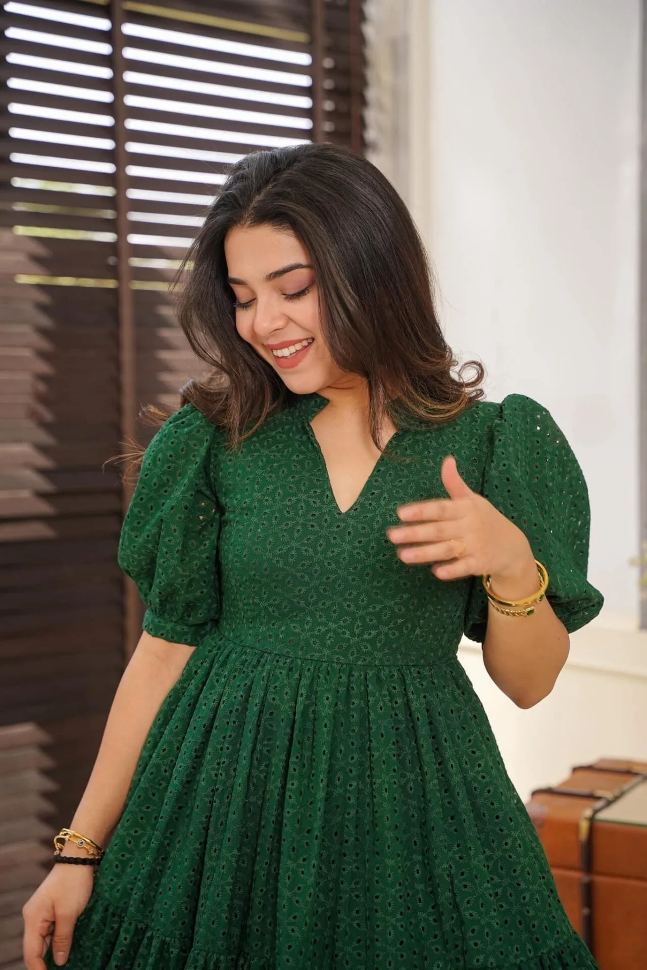 Garnet green cotton dress