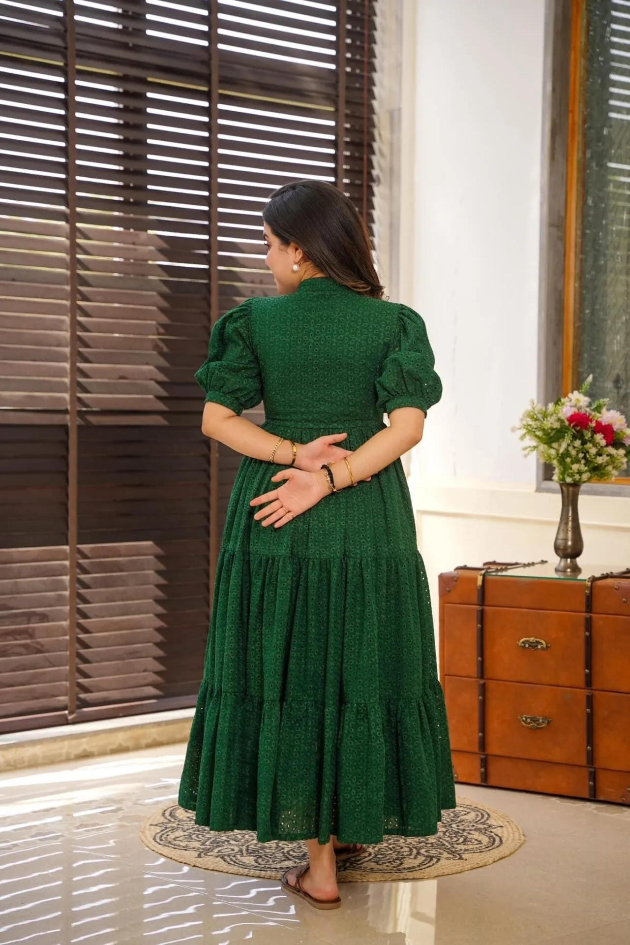Garnet green cotton dress