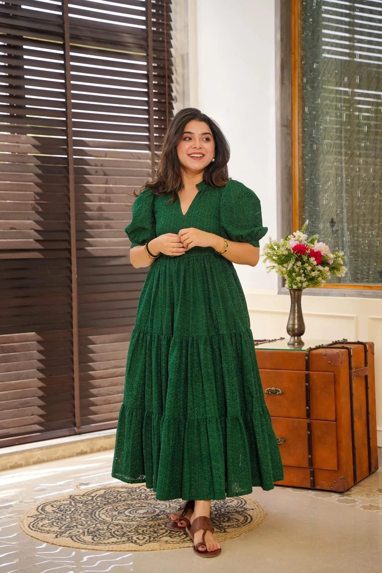 Garnet green cotton dress
