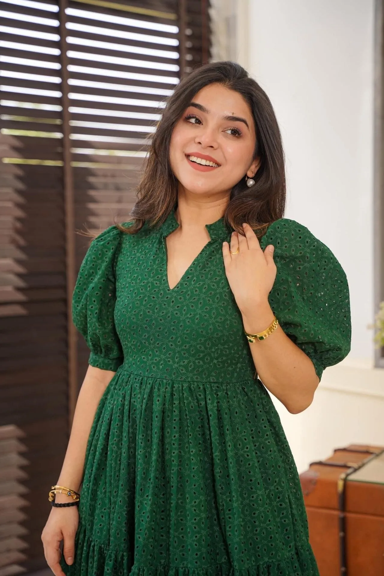 Garnet green cotton dress