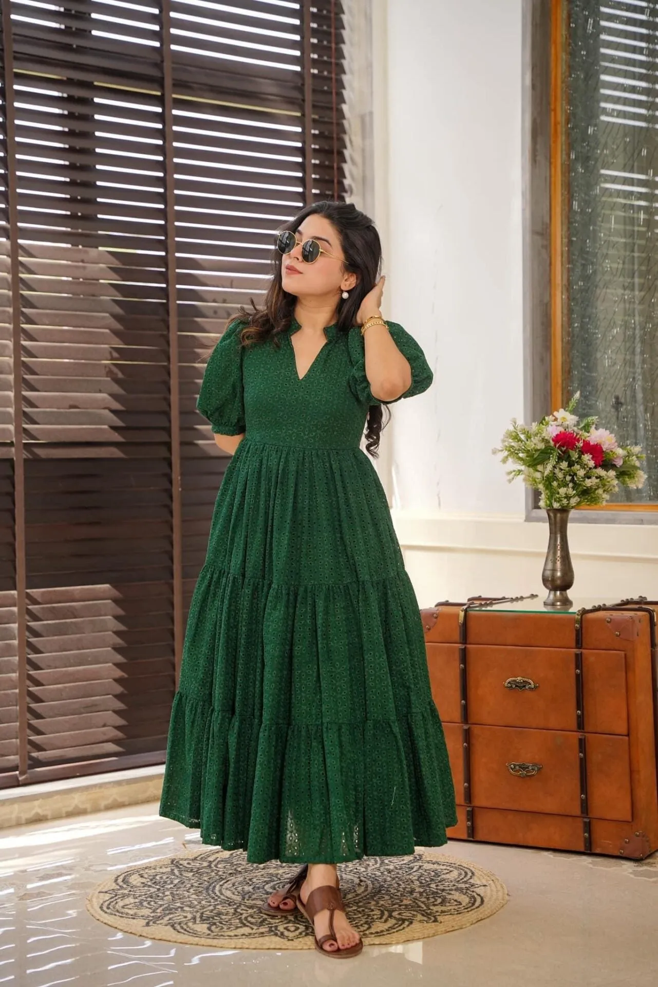 Garnet green cotton dress