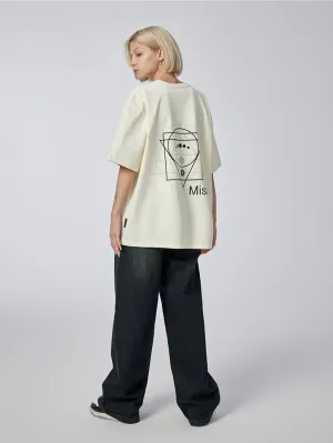 Geometric Universe - Heavyweight Oversized T-shirt - Beige or Black