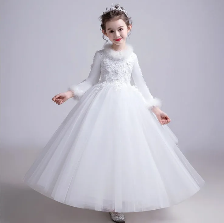 Girls' Flower Girl Evening Dresses, Wedding Dresses, Princess Dresses, Catwalks, Children's Little Hosts, Fluffy Gauze Skirts, Summer