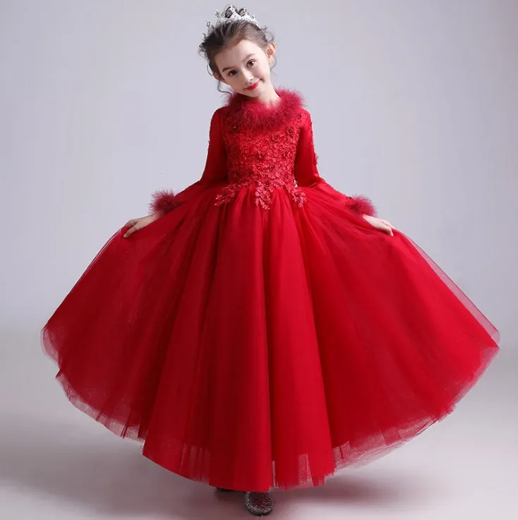 Girls' Flower Girl Evening Dresses, Wedding Dresses, Princess Dresses, Catwalks, Children's Little Hosts, Fluffy Gauze Skirts, Summer