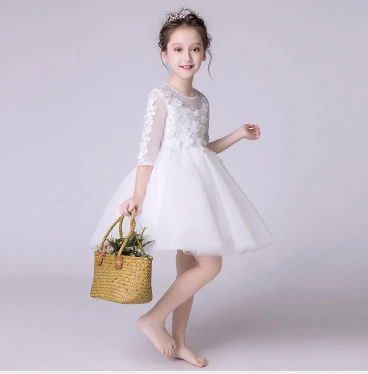 Girls' Flower Girl Evening Dresses, Wedding Dresses, Princess Dresses, Catwalks, Children's Little Hosts, Fluffy Gauze Skirts, Summer