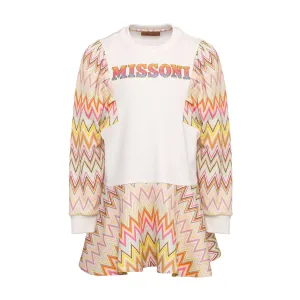 Girls Orange Zig Zag Dress