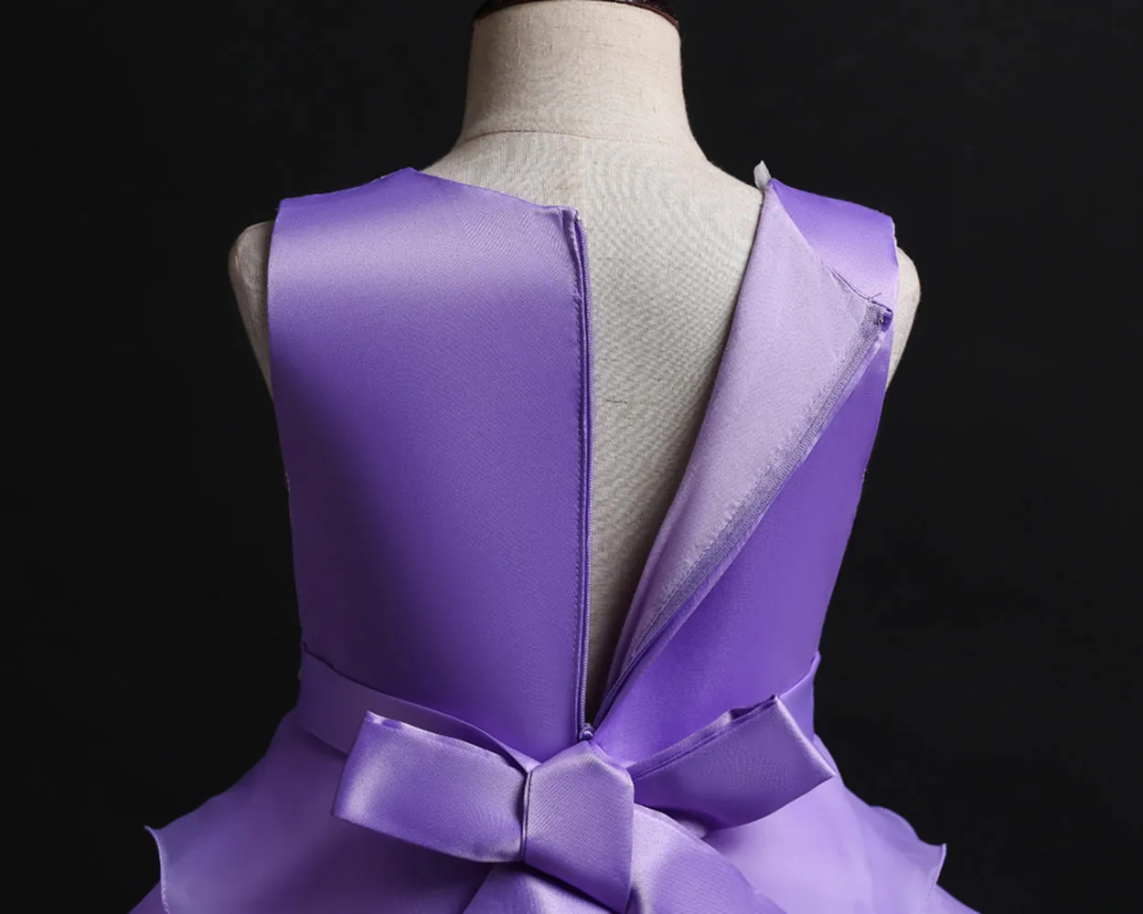 Girls Sleeveless Embroidery Princess Pageant Dresses Kids Prom Ball Gown