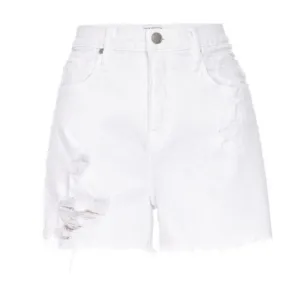 GOOD AMERICAN Good '90s Denim Shorts in white size 6