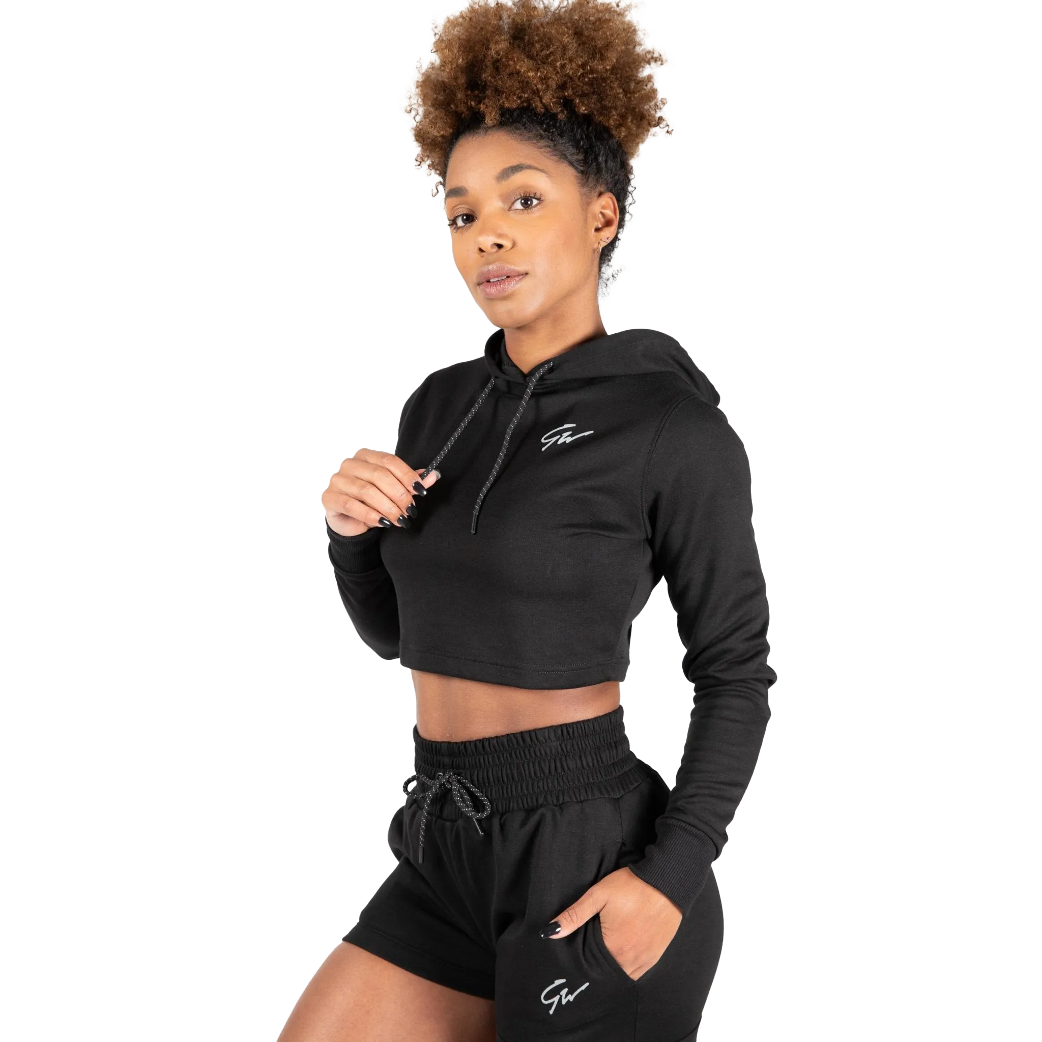 Gorilla Wear Pixley Crop Top Hoodie - Black