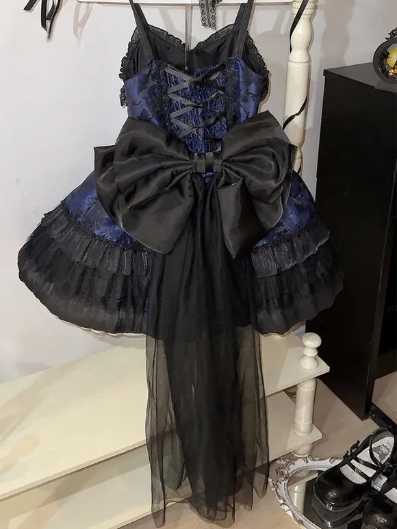 Gothic Lolita Dresses Lace Bows Jacquard Pink Burgundy