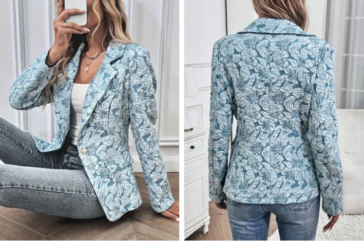 Grace elegant floral blazer