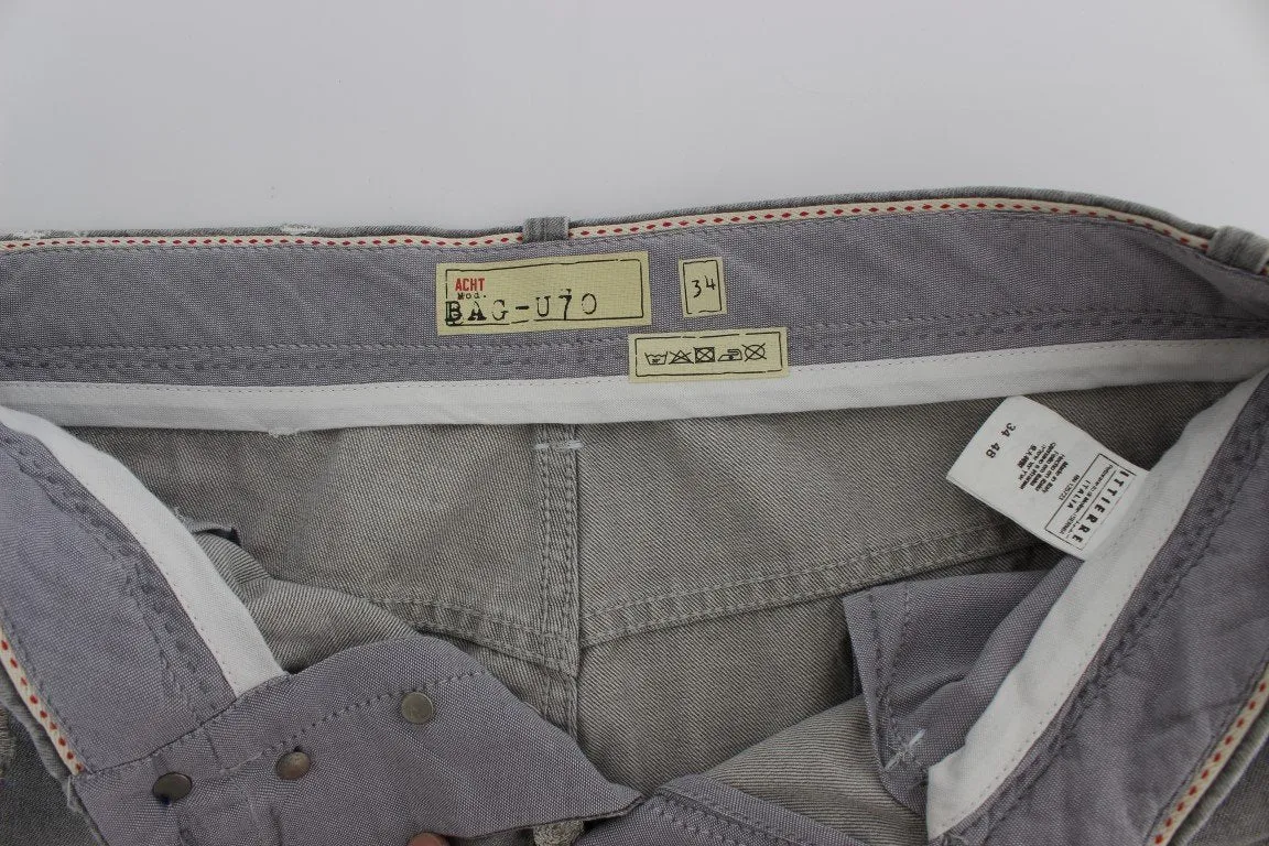 Gray Wash Denim Cotton Baggy Fit Jeans