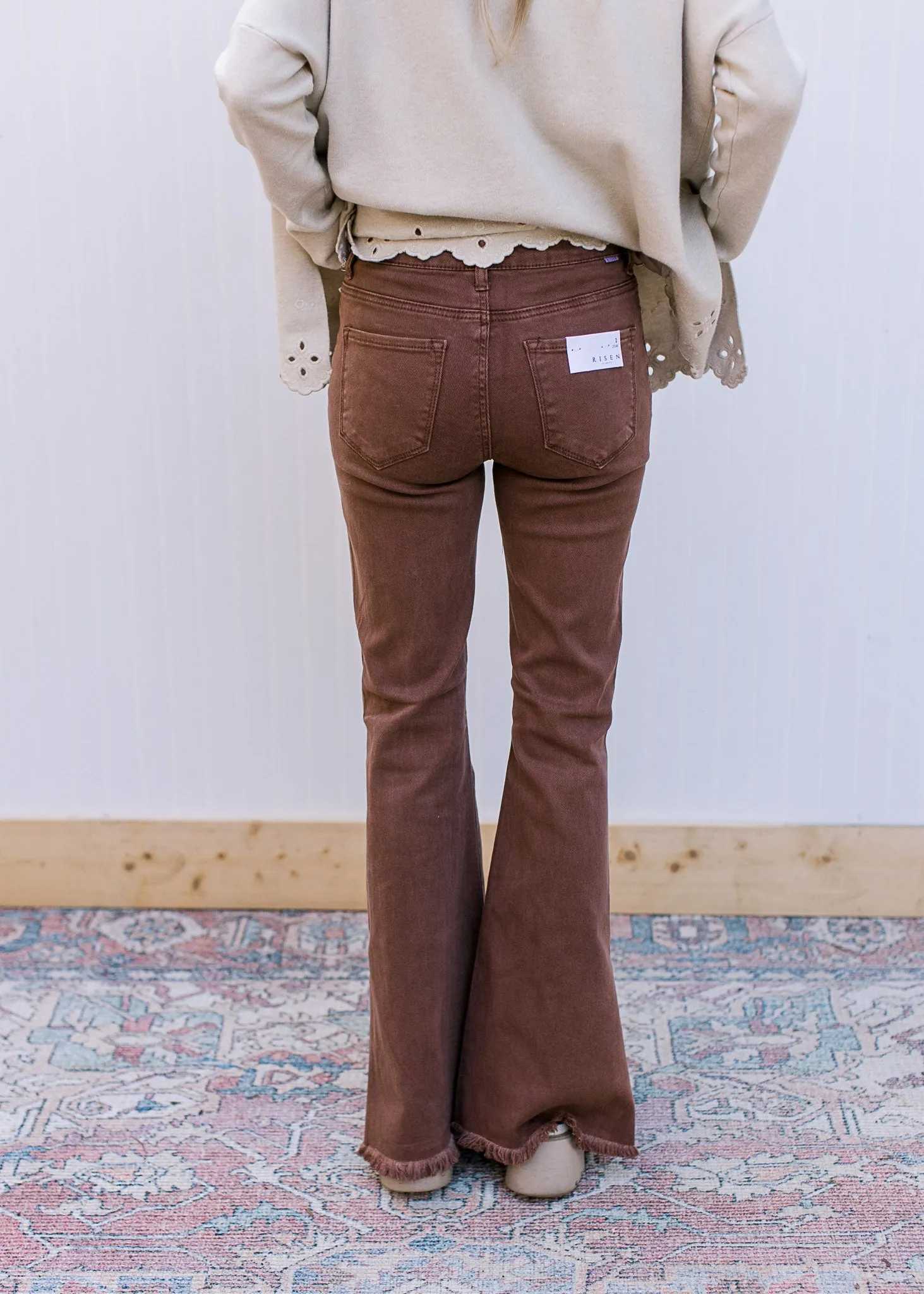 High Rise Side Split Espresso Jeans
