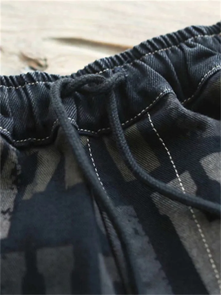 Hip Hop Vintage Letters Print Jeans for Women