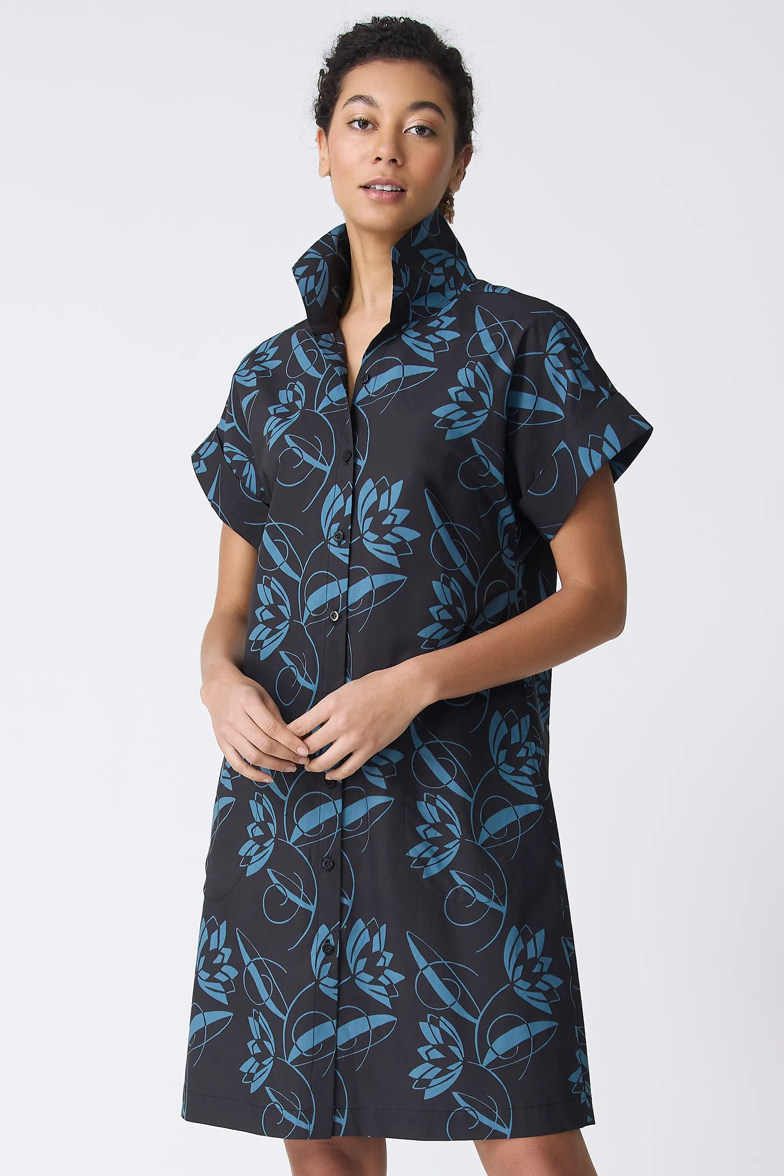 Holly Kimono Dress - Lotus Print