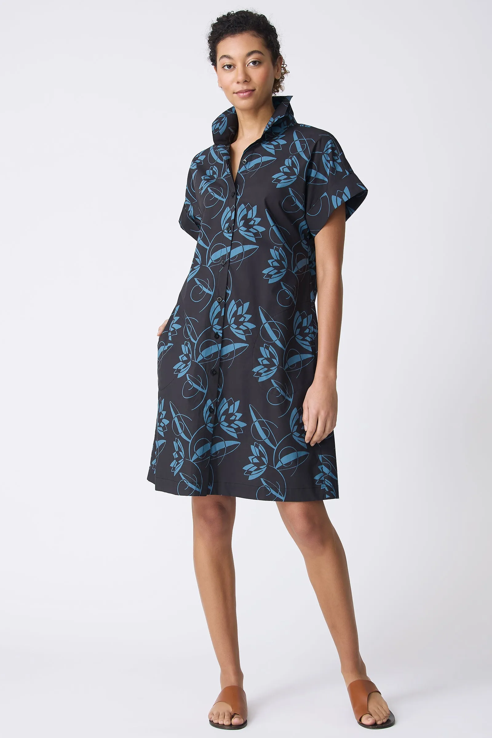 Holly Kimono Dress - Lotus Print