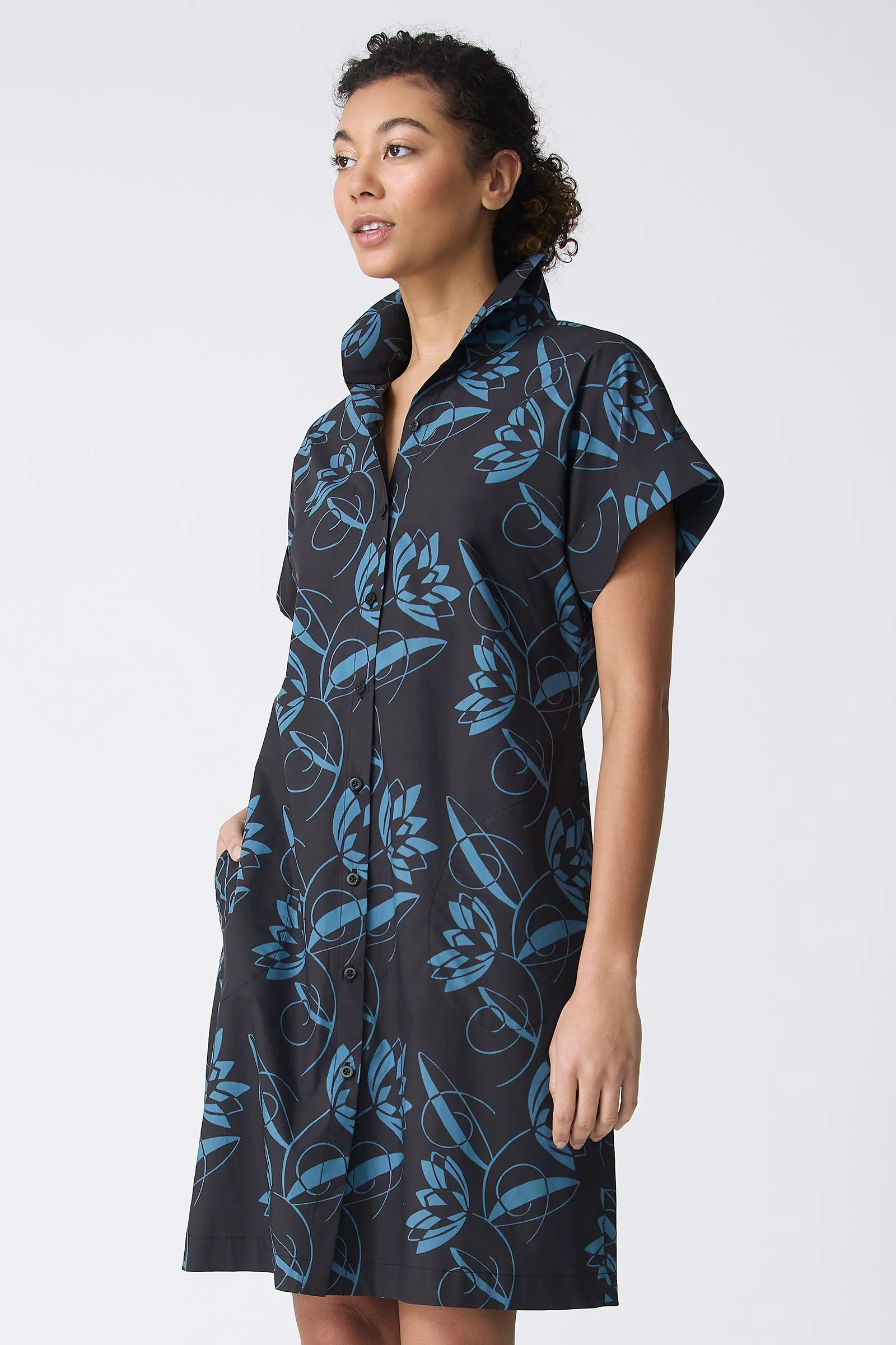 Holly Kimono Dress - Lotus Print