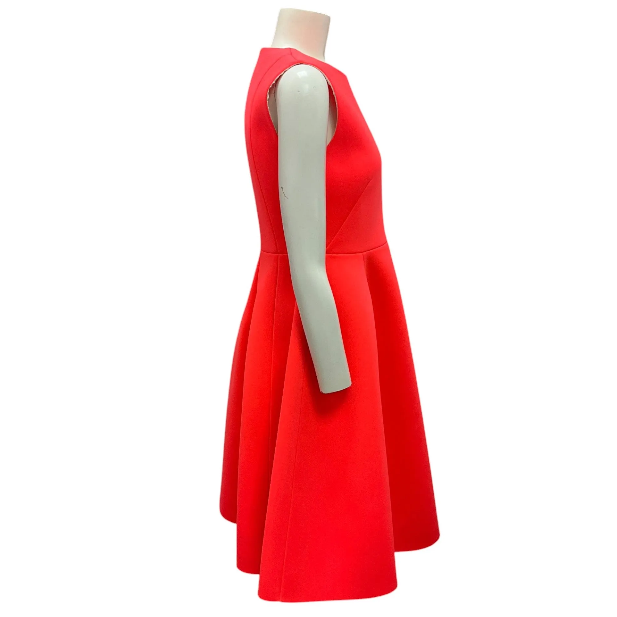 Honor Neon Orange Neoprene Jewel Neck Dress