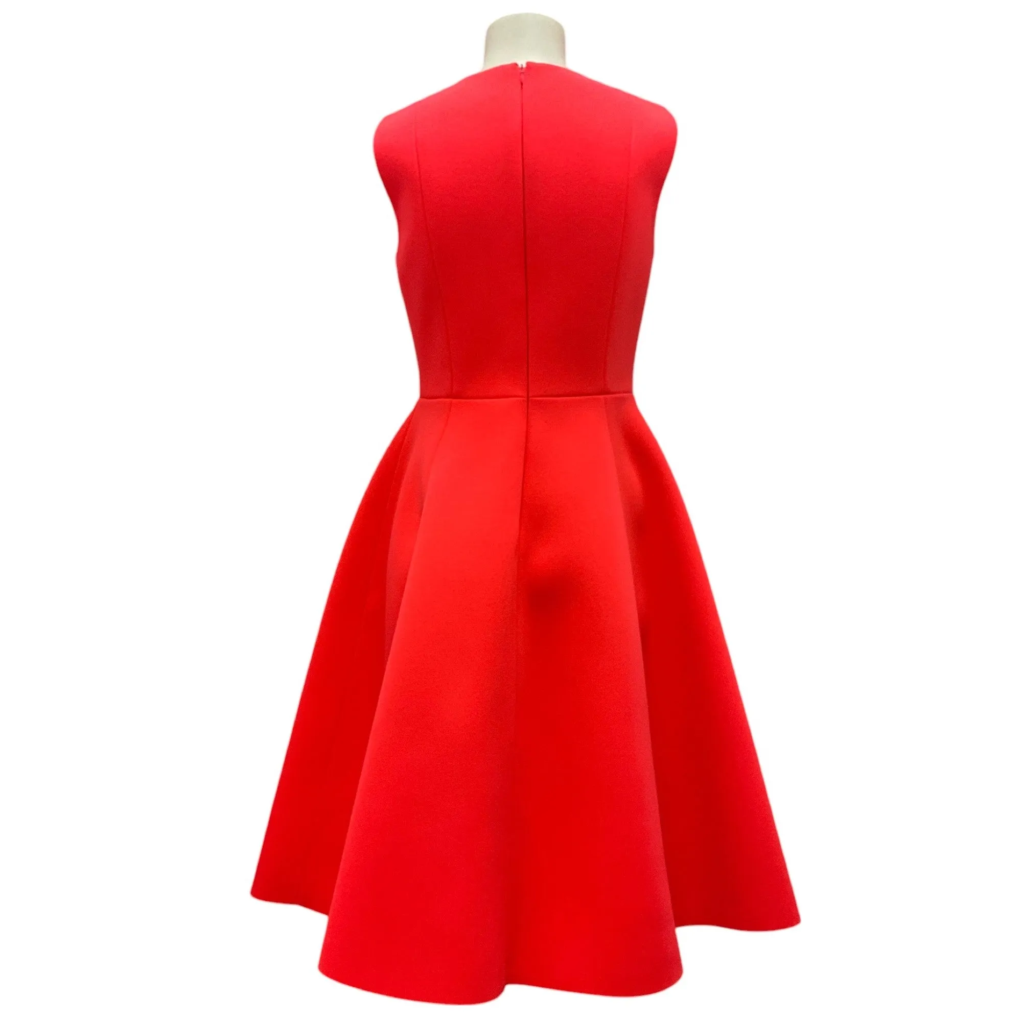 Honor Neon Orange Neoprene Jewel Neck Dress