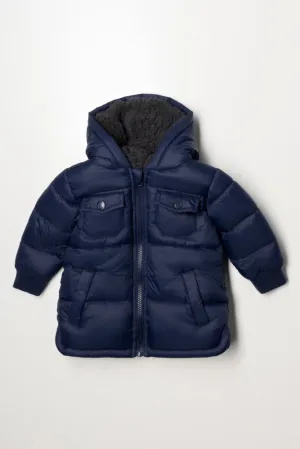 Hooded Puffer Jacket Navy