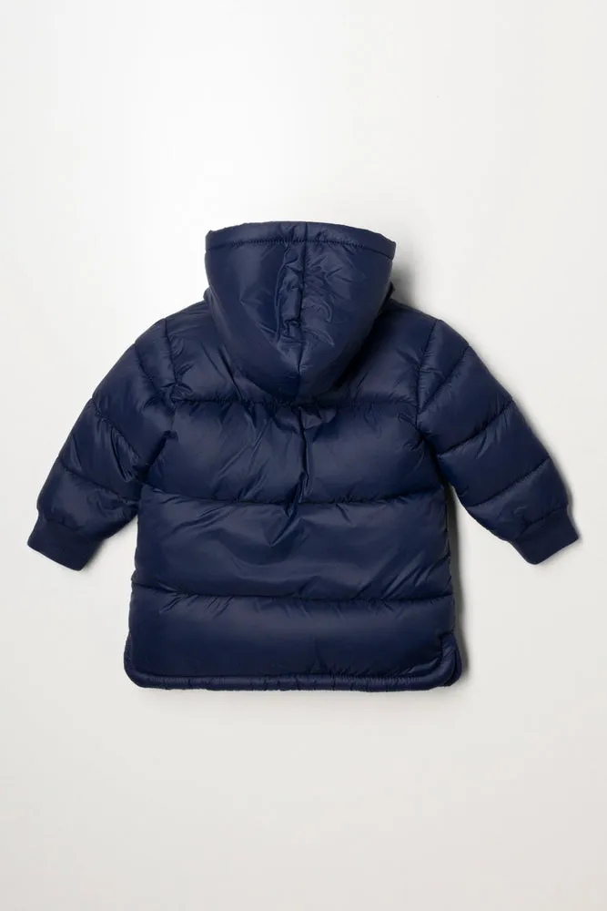 Hooded Puffer Jacket Navy