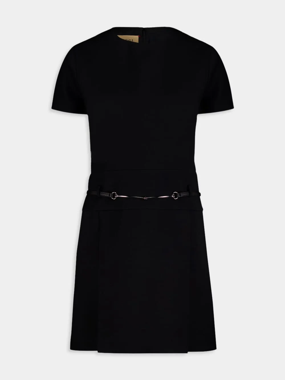 Horsebit-Detail Wool Silk Minidress