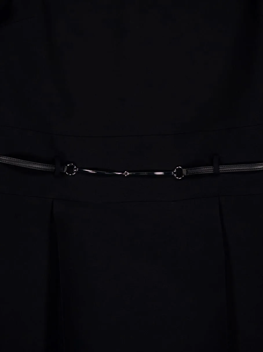 Horsebit-Detail Wool Silk Minidress