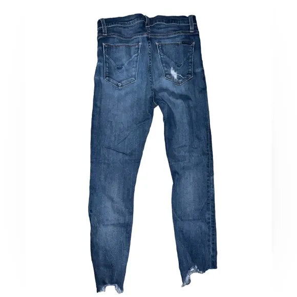 Hudson Womens Barbara  distressed Raw Hem Skinny Fit Jeans Style # WHAR407DLQ
