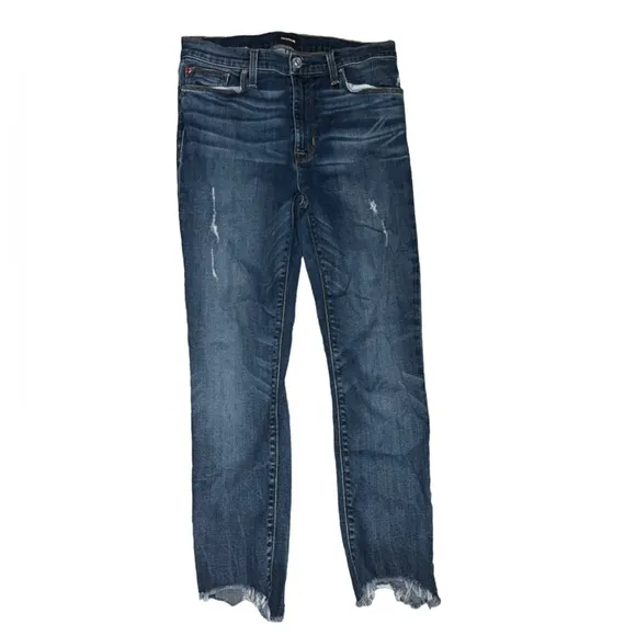 Hudson Womens Barbara  distressed Raw Hem Skinny Fit Jeans Style # WHAR407DLQ