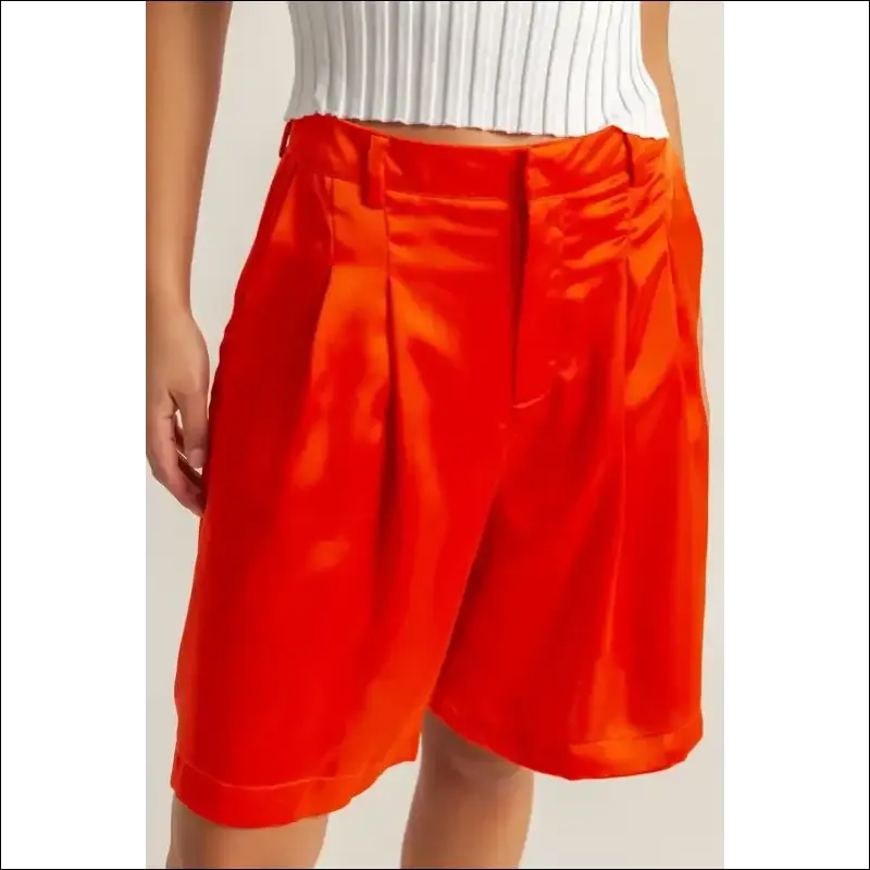 HYFVE Luxe High-Waist Pleated Satin Shorts