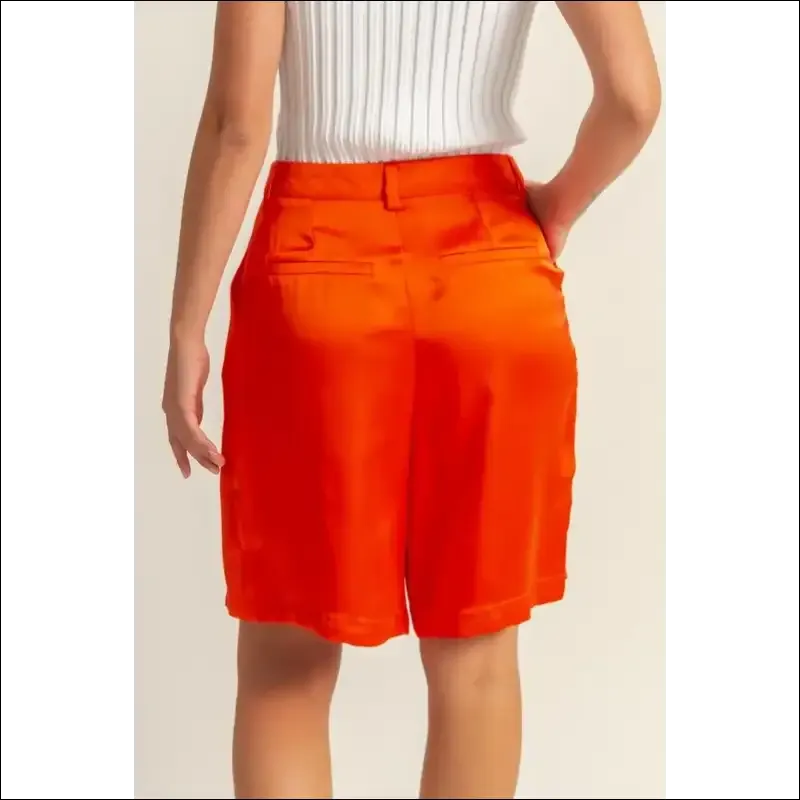 HYFVE Luxe High-Waist Pleated Satin Shorts