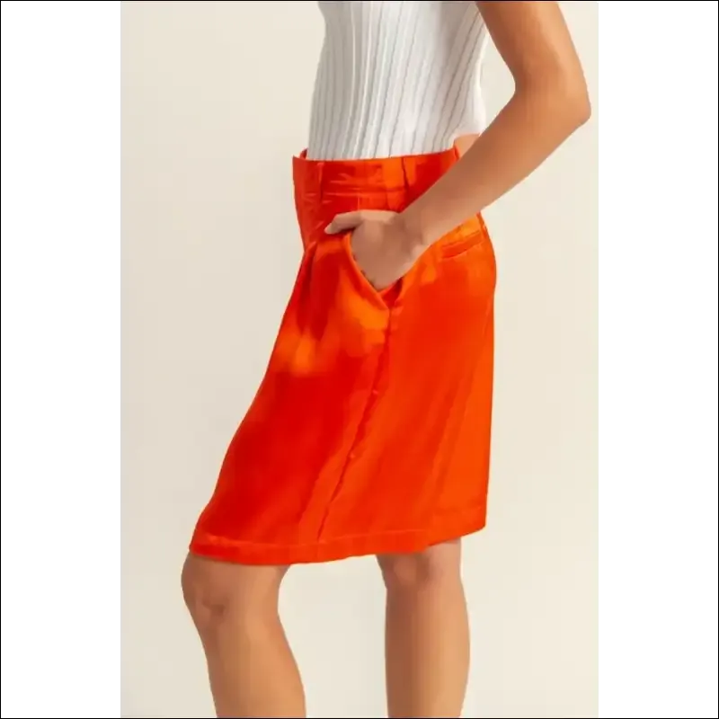 HYFVE Luxe High-Waist Pleated Satin Shorts