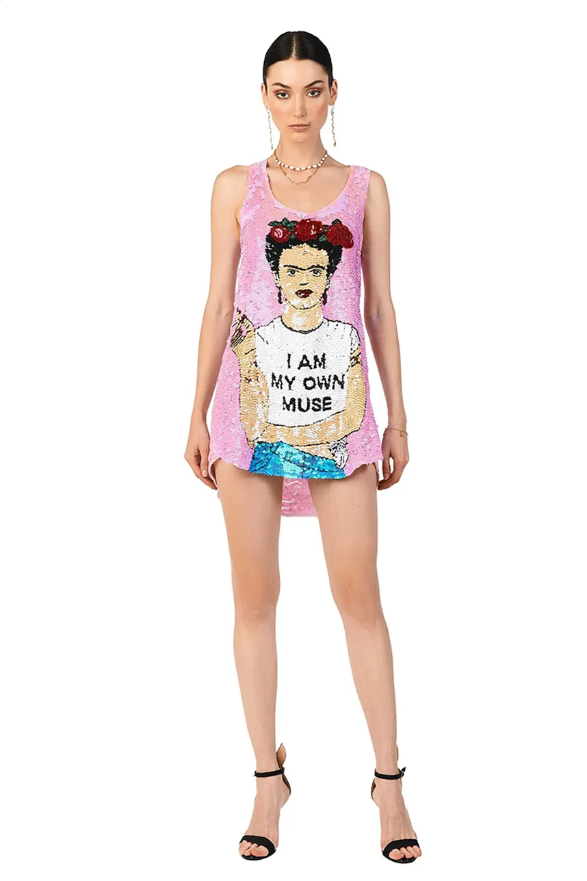 I Am My Own Muse Sequin Singlet Dress