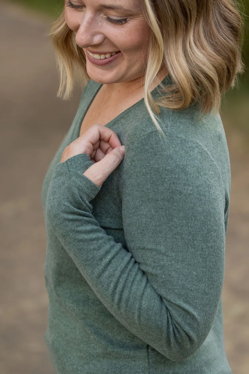 IN STOCK Leah Long Sleeve Top - Light Green FINAL SALE