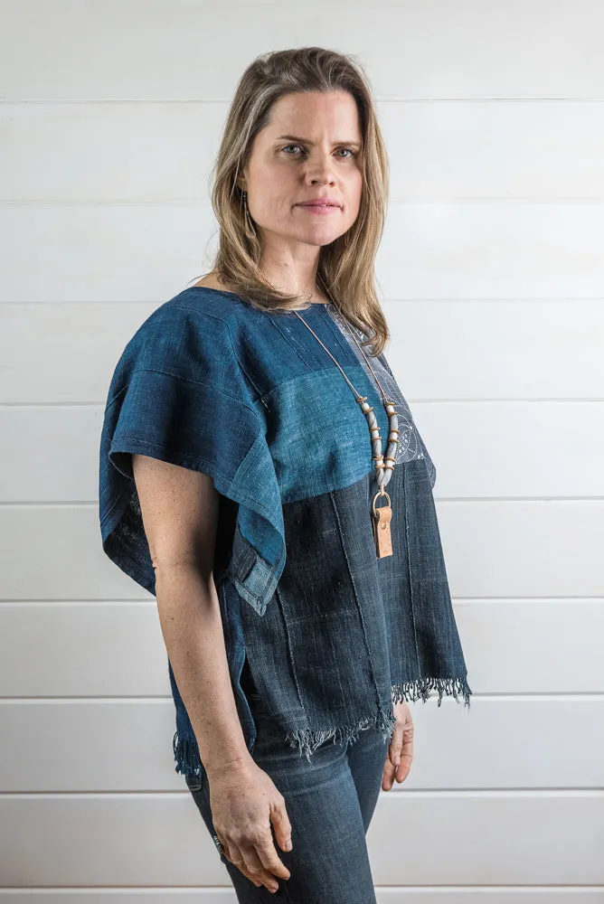 Indigo Blocked Top
