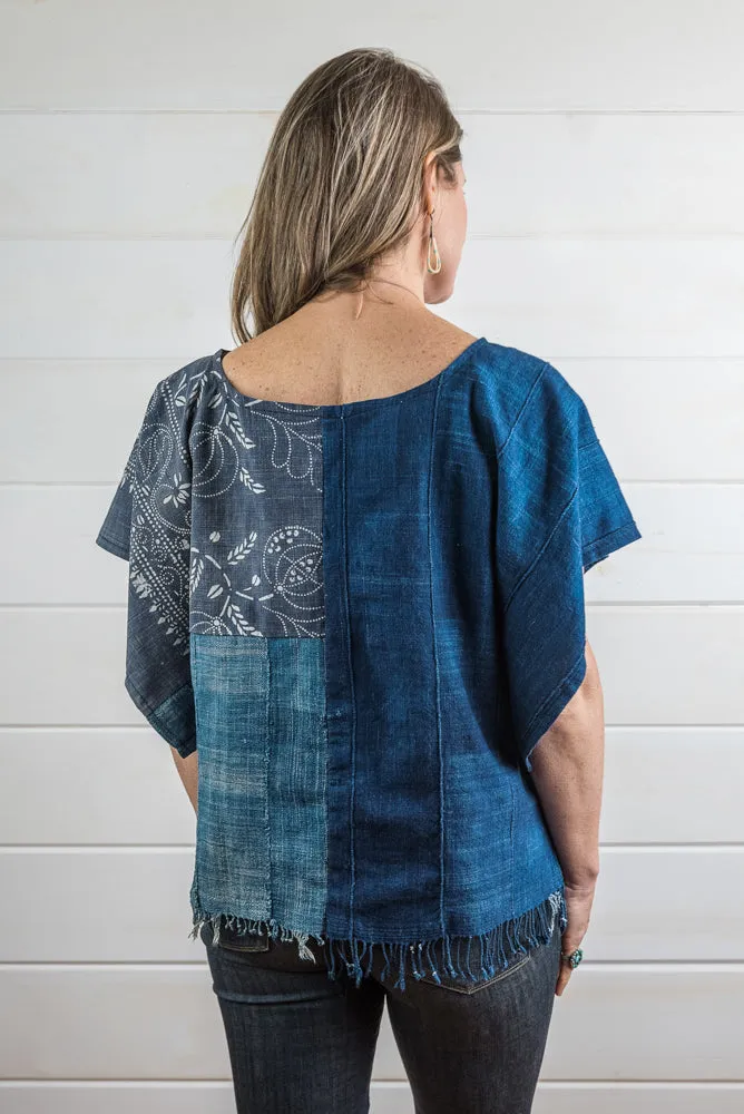 Indigo Blocked Top
