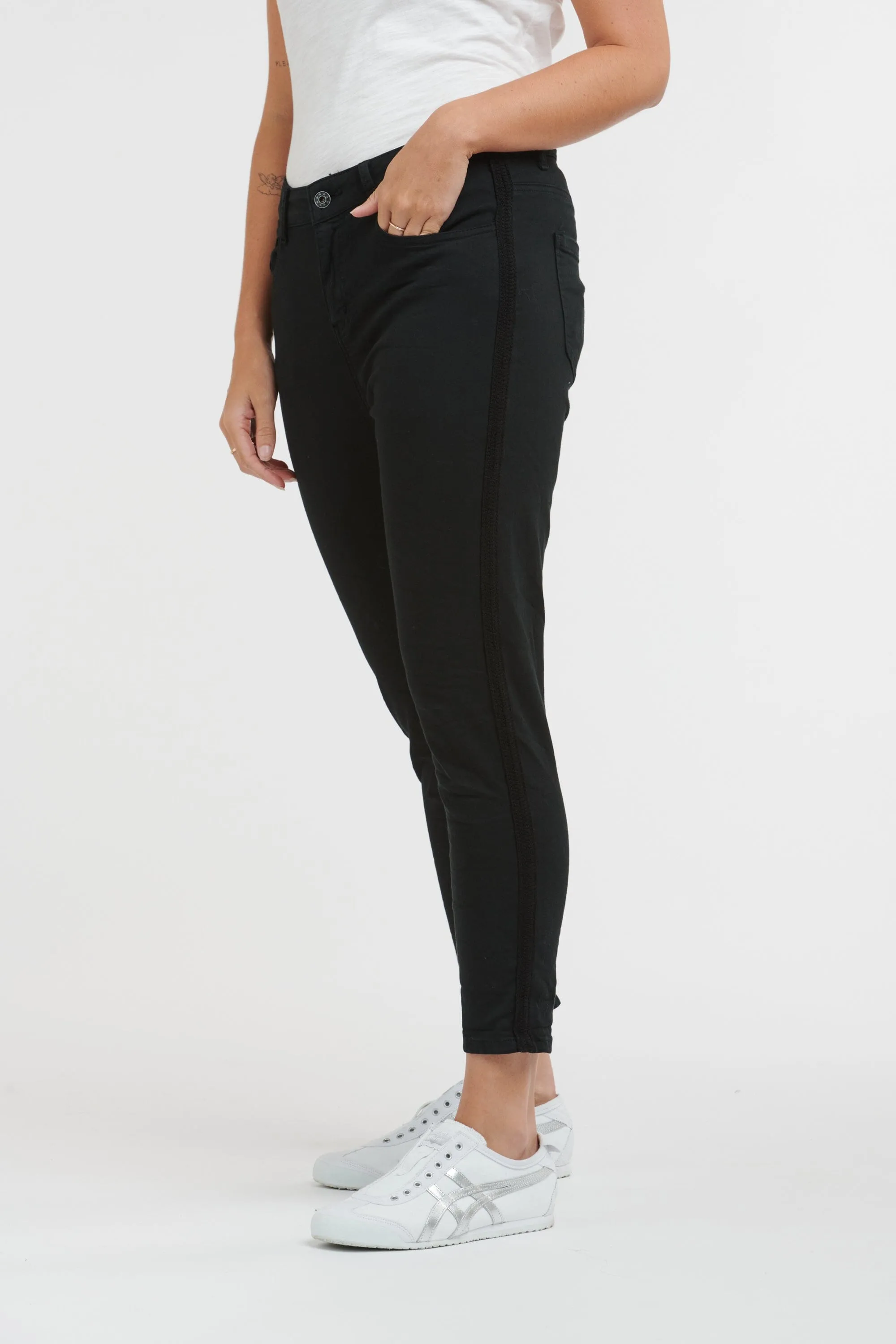 ITALIAN STAR Chain Jeans - Black