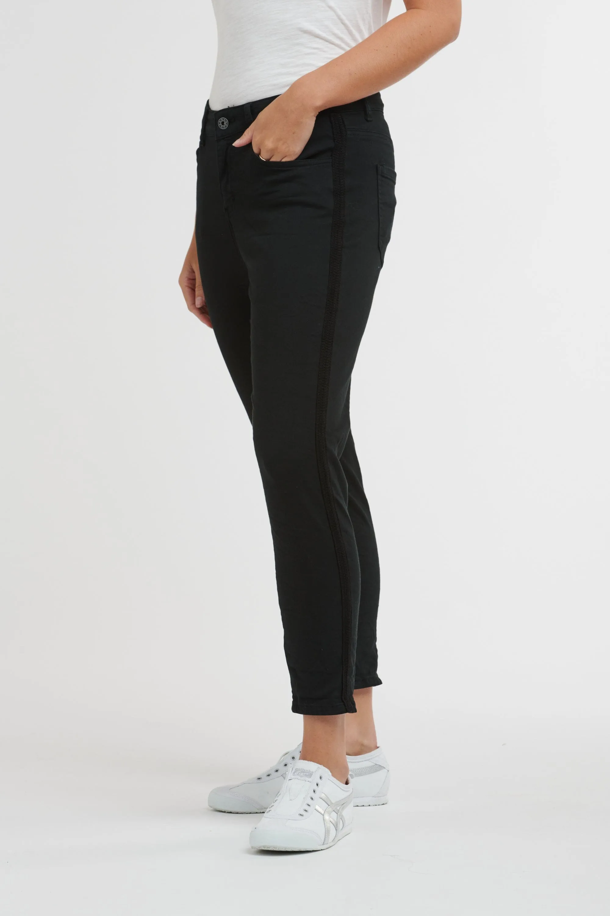 ITALIAN STAR Chain Jeans - Black
