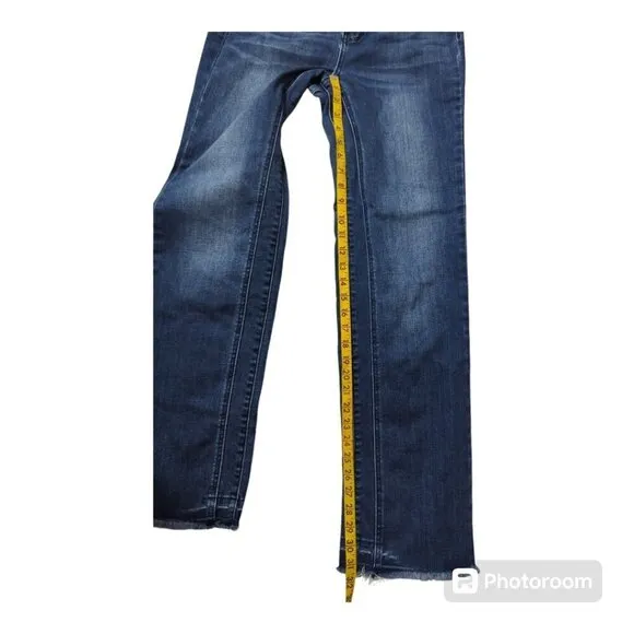 Judy Blue  Straight Fit Jeans Jb82464md Women's Size 7/ 28 Raw Hem Blue Color
