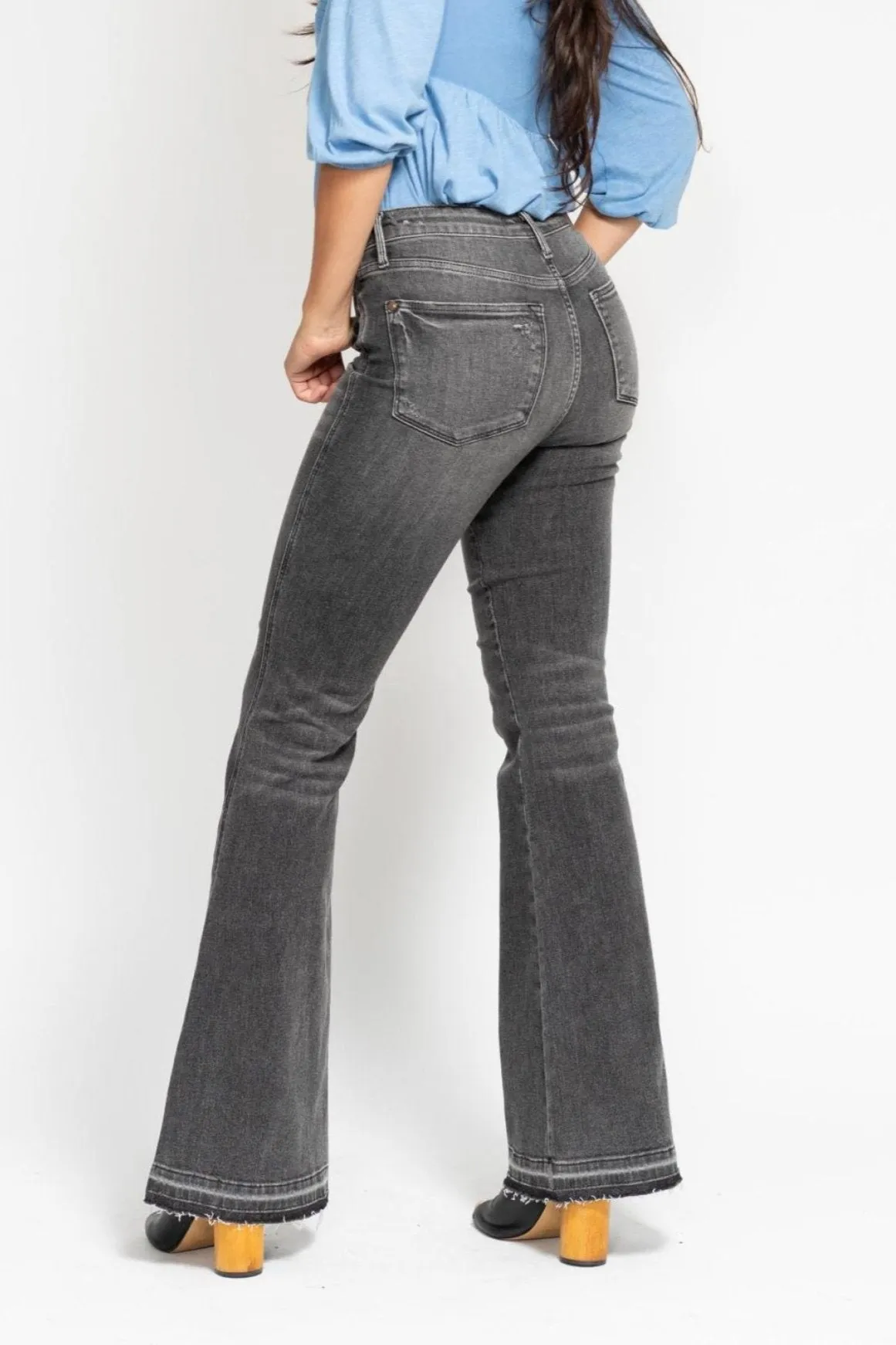 Judy Blue Tummy Control Release Hem Flare Jeans