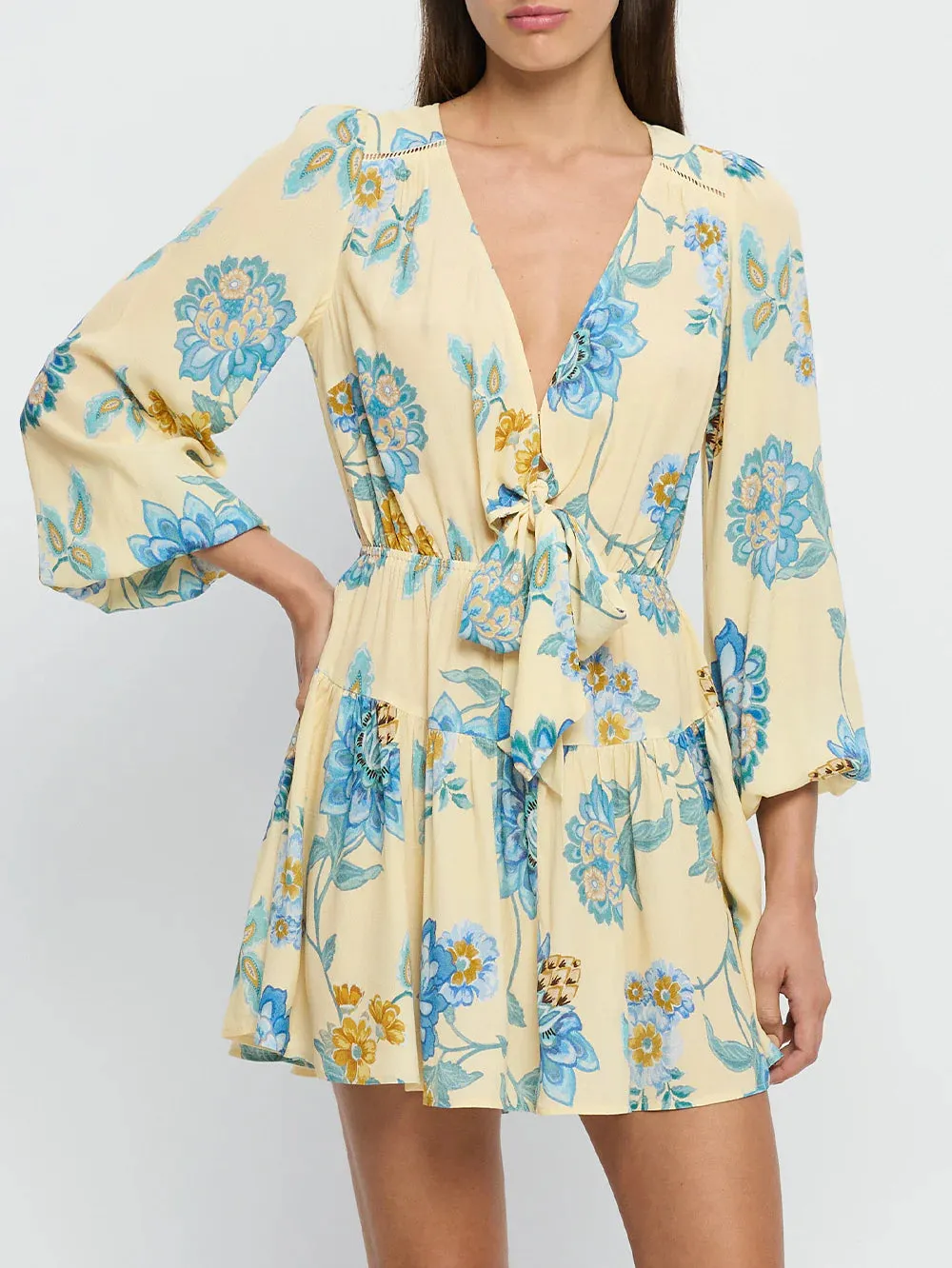 Kivari Giselle Tie Front Mini Dress