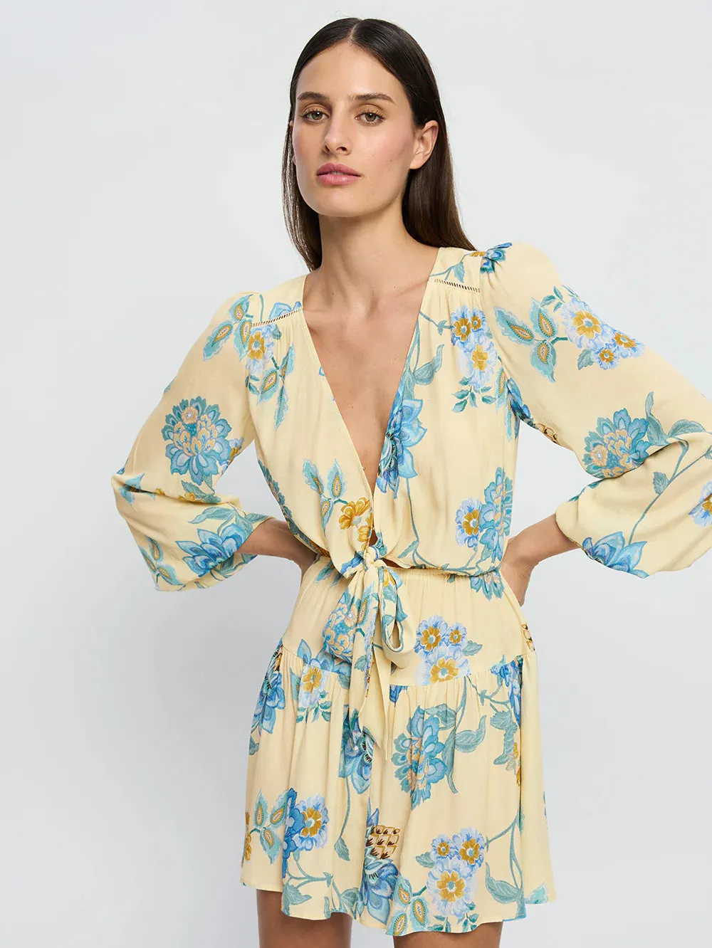 Kivari Giselle Tie Front Mini Dress