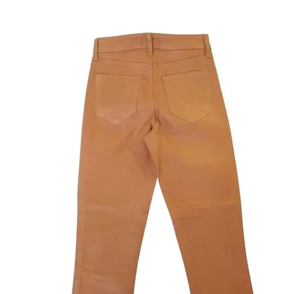 L'AGENCE Margot High Rise Skinny Jeans Coated Hazelnut Color Stretchy Size 24