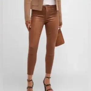L'AGENCE Margot High Rise Skinny Jeans Coated Hazelnut Color Stretchy Size 24