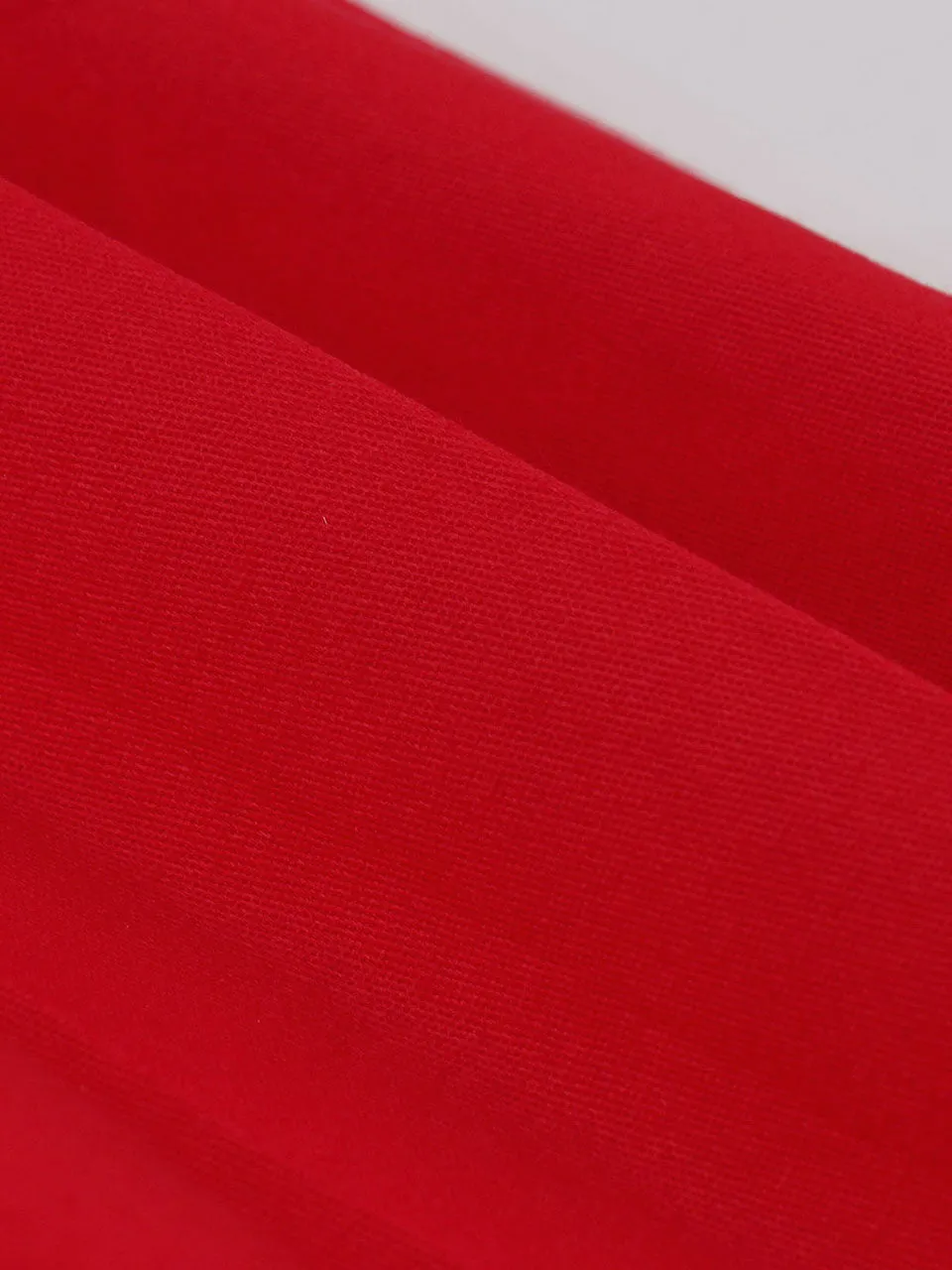 Lapel Collar Red And White Contrast Trim Vinatge Dress