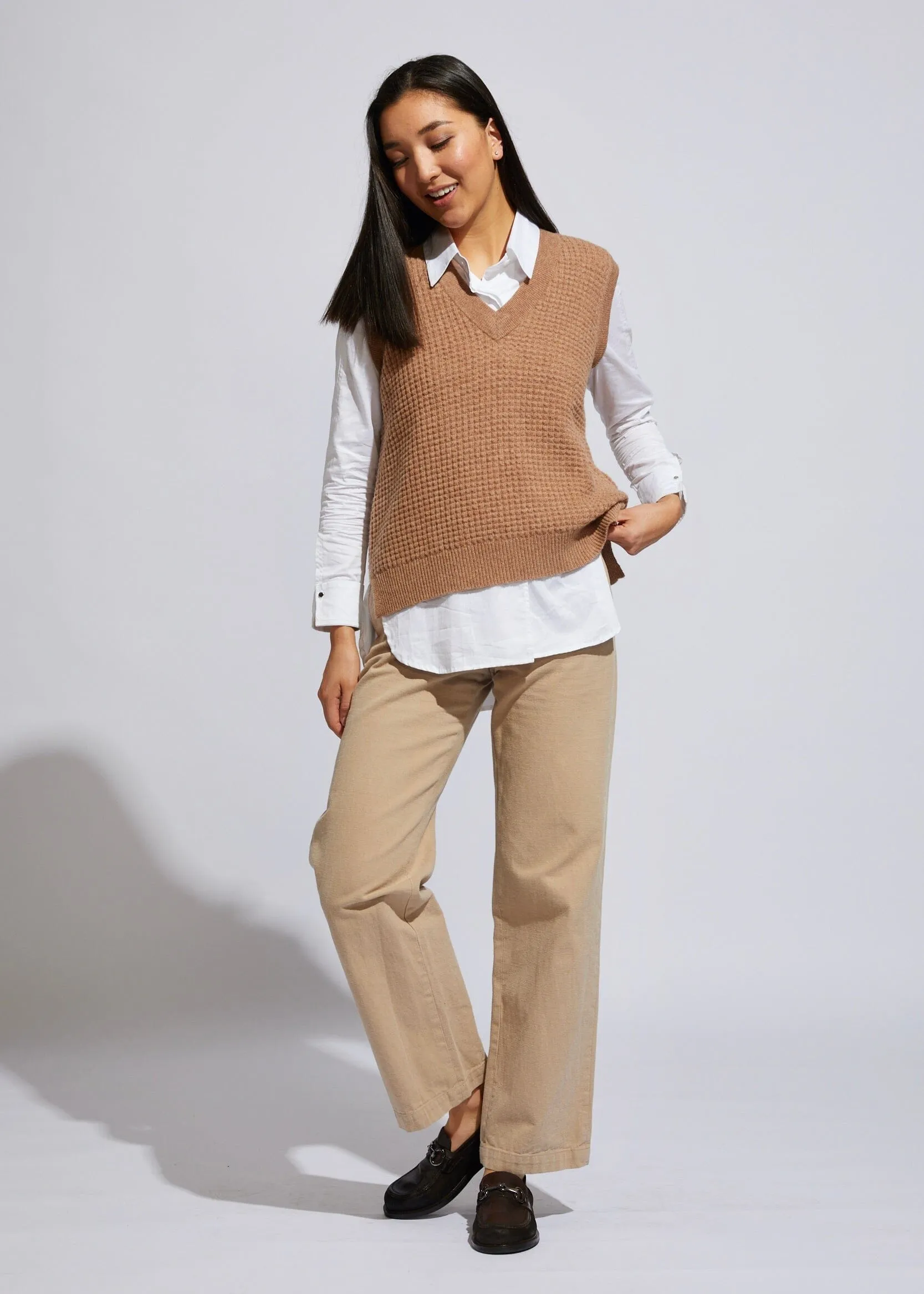 LD & CO Textured Vest - Cafe