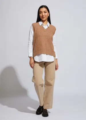LD & CO Textured Vest - Cafe
