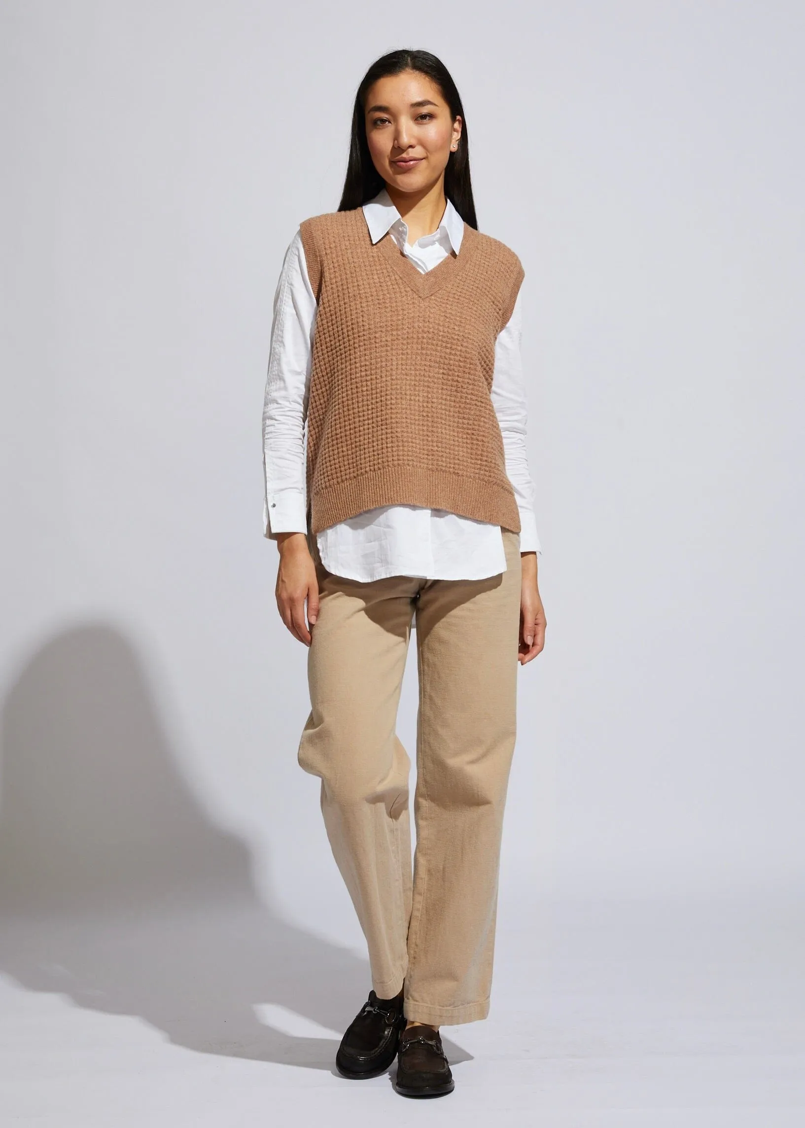 LD & CO Textured Vest - Cafe